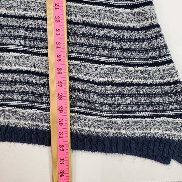 Catherines 2X Sweater Striped Knit Cowl Neck Pullover Navy Gray Plus Size Cozy - Picture 14 of 14